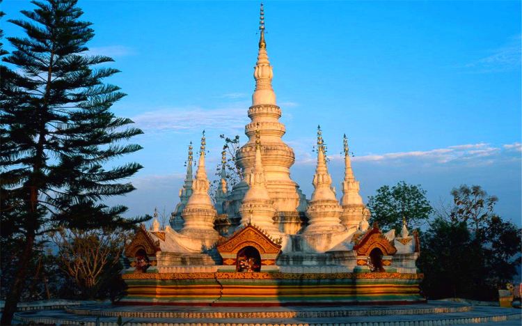 A scenic view of Xishuangbanna Manfeilong Ta