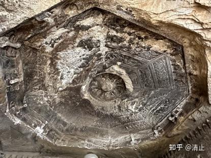 A scenic view of Yanan Qingliangshan Wanfo Cave Grottoes