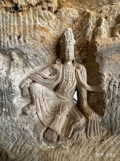 A scenic view of Yanan Qingliangshan Wanfo Cave Grottoes