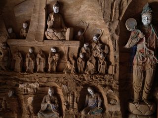 A scenic view of Yanan Wanan Chanyuan Grottoes