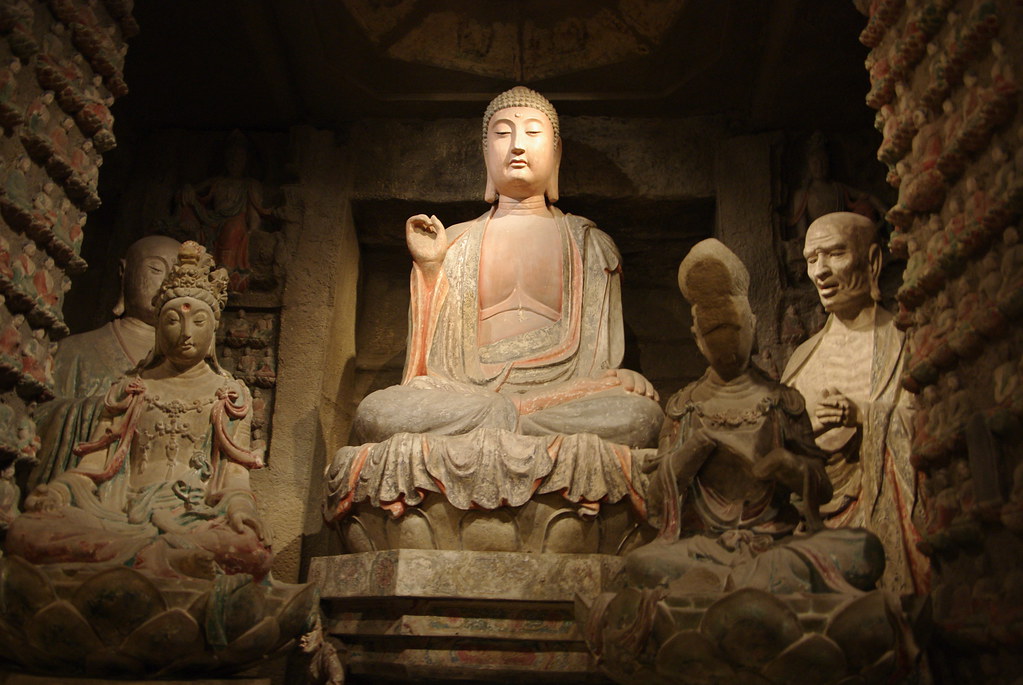 A scenic view of Yanan Zhongshan Grottoes