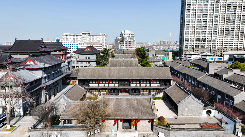 A scenic view of Yancheng Xinsijun Chongjian Junbu Jiuzhi