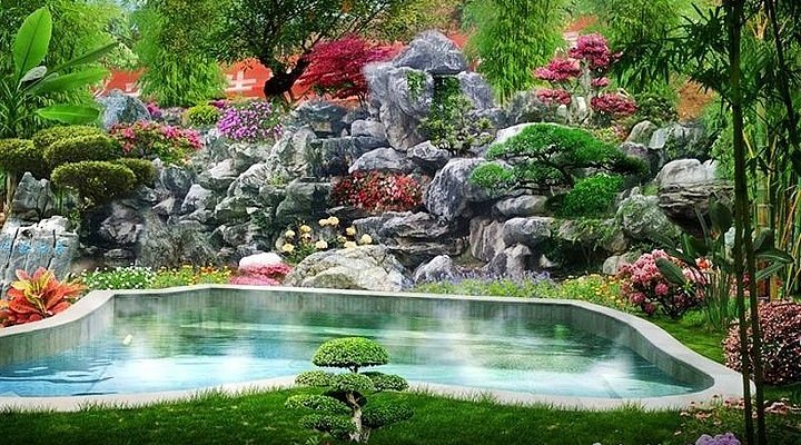 A scenic view of Yangzhou Lushi Yanshang Zhuzhai