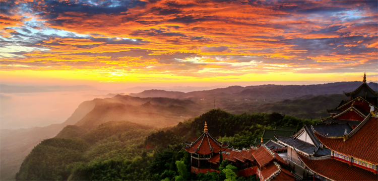 A scenic view of Yibin Pingshan Longshi Shanzhuang