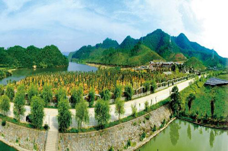 A scenic view of Yichun Zhushi Mu