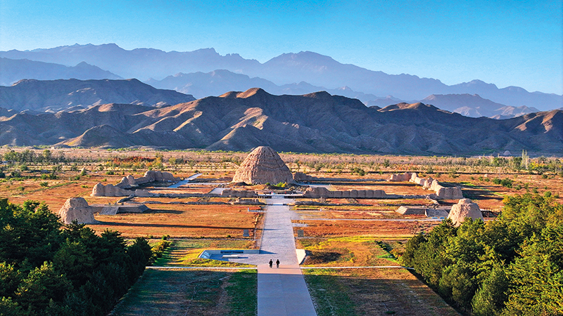 A scenic view of Yinchuan Xixialing