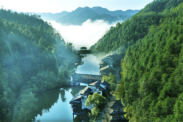 A scenic view of Yiyang Qujiang Chayuan