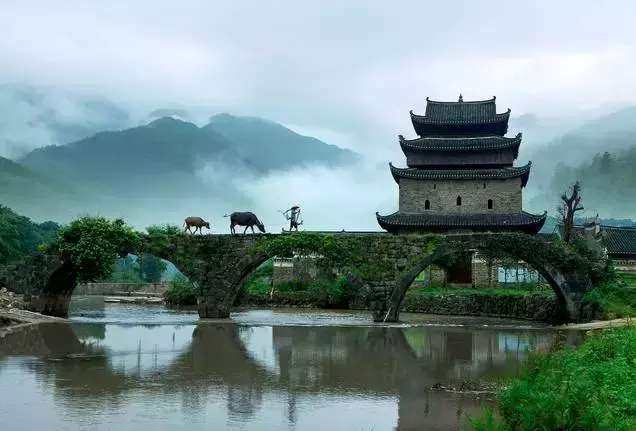 A scenic view of Yongzhou Shanggangtangcun Gujianzhuqun