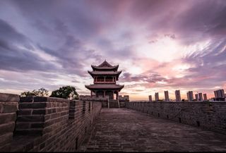 A scenic view of Yulin Fuzhou City