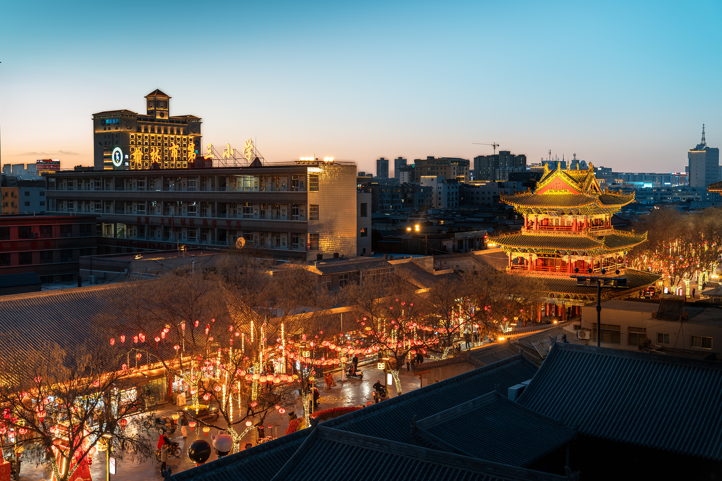 A scenic view of Yulin Fuzhou City