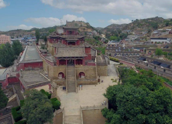 A scenic view of Yulin Panlongshan Ancient Buildings