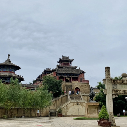 A scenic view of Yulin Panlongshan Ancient Buildings