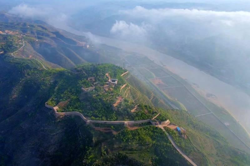 A scenic view of Yulin Wubao Stone City