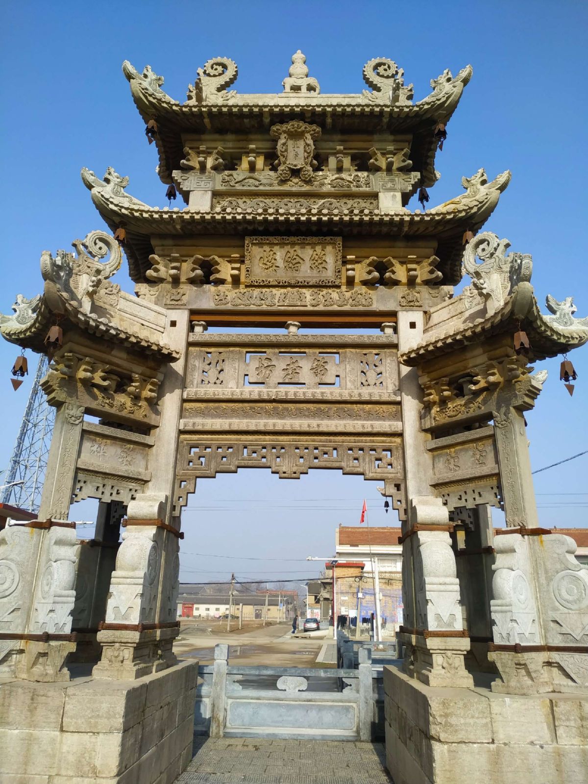 A scenic view of Yuncheng Guojiazhuang Qiu Shi Stone Pailou And Beiting