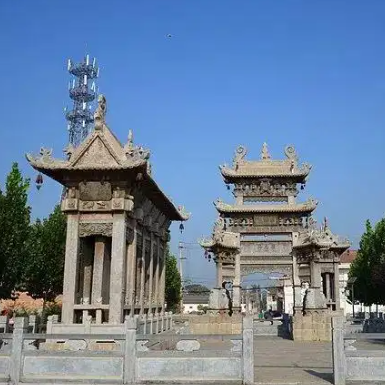 A scenic view of Yuncheng Guojiazhuang Qiu Shi Stone Pailou And Beiting