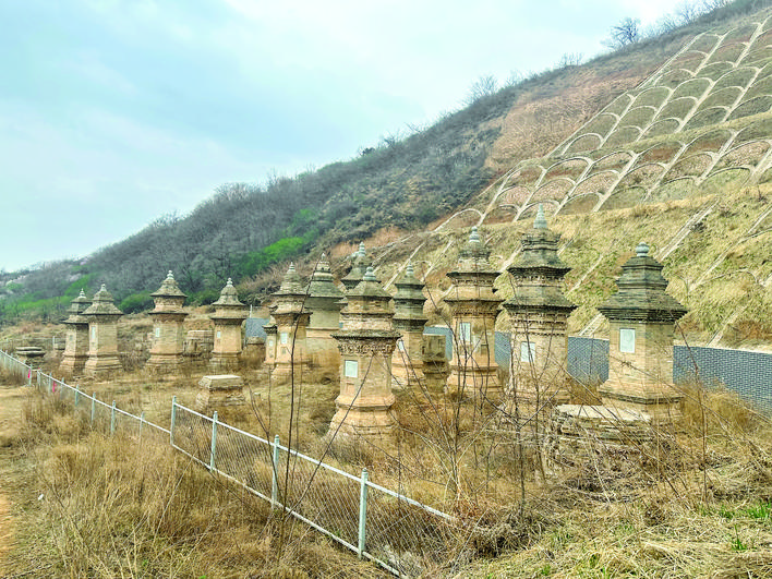 A scenic view of Yuncheng Qiyan Temple Pagoda Forest