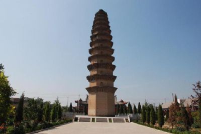 A scenic view of Yuncheng Xiangkou Shousheng Temple Brick Pagoda