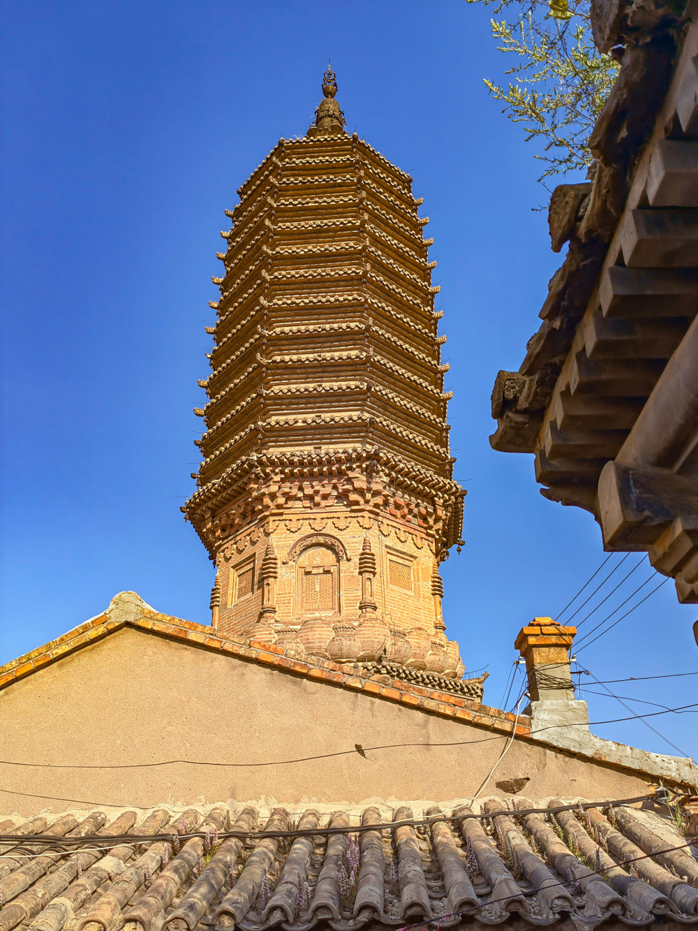 A scenic view of Zhangjiakou Nanan Temple Pagoda