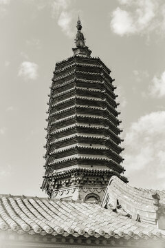 A scenic view of Zhangjiakou Nanan Temple Pagoda