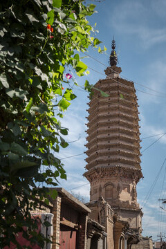A scenic view of Zhangjiakou Nanan Temple Pagoda