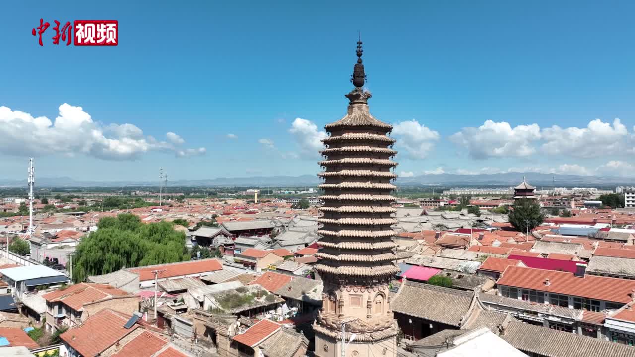 A scenic view of Zhangjiakou Nanan Temple Pagoda