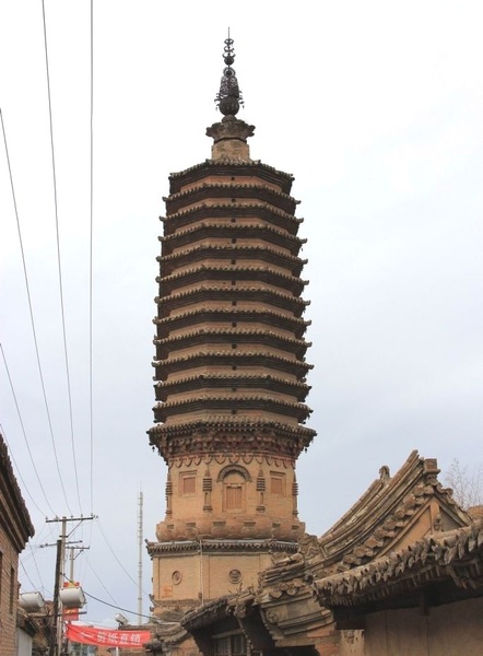A scenic view of Zhangjiakou Nanan Temple Pagoda