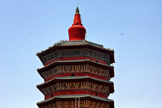 A scenic view of Zhangjiakou Nanan Temple Pagoda