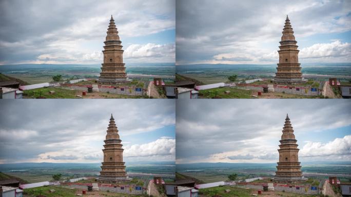 A scenic view of Zhangjiakou Shujiu Temple Pagoda