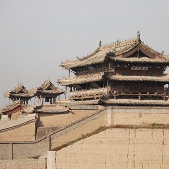 A scenic view of Zhangjiakou Weizhou Yuhuang Pavilion