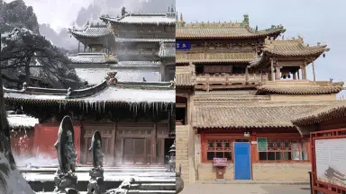 A scenic view of Zhangjiakou Weizhou Yuhuang Pavilion