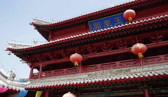 A scenic view of Zhangjiakou Ximalin Yuhuang Pavilion