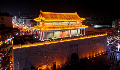 A scenic view of Zhangjiakou Xuanhua Ancient City Wall