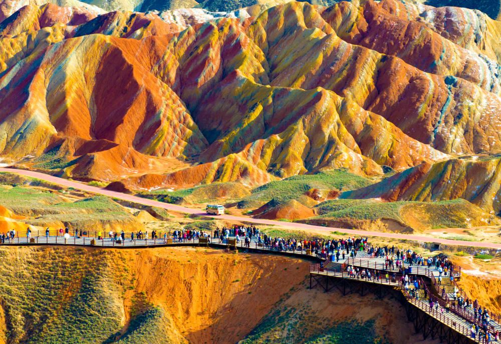 A scenic view of Zhangye Dongcang