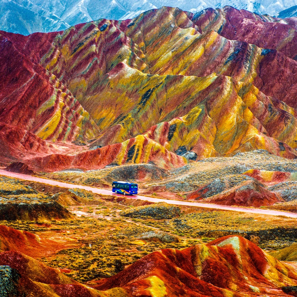 A scenic view of Zhangye Dongcang