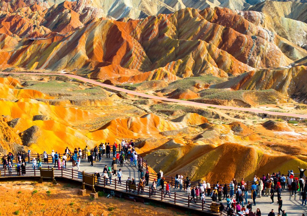 A scenic view of Zhangye Huiguan