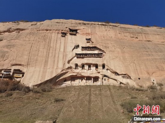 A scenic view of Zhangye Matisi Shikuqun