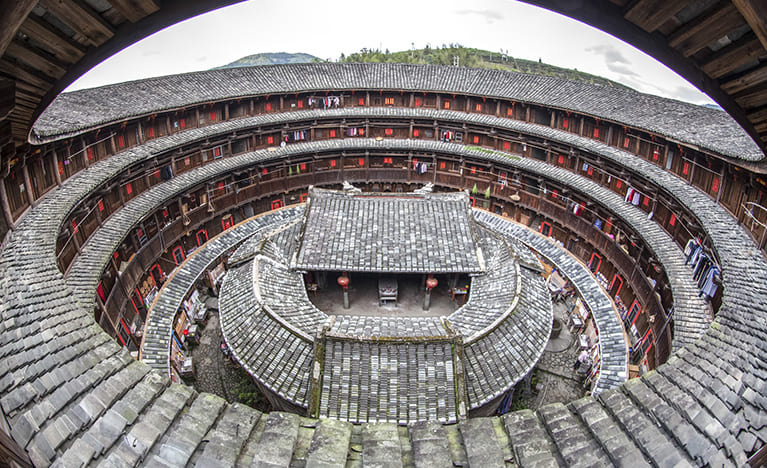 A scenic view of Zhangzhou Fujian Tulou