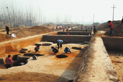 A scenic view of Zhengzhou Wangjinglouyizhi