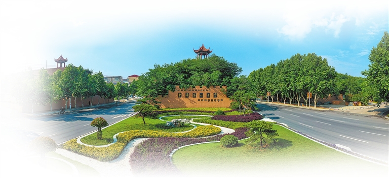 A scenic view of Zhengzhou Zhenghangucheng