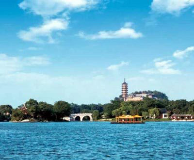 A scenic view of Zhenjiang Jiaoshan Beilin
