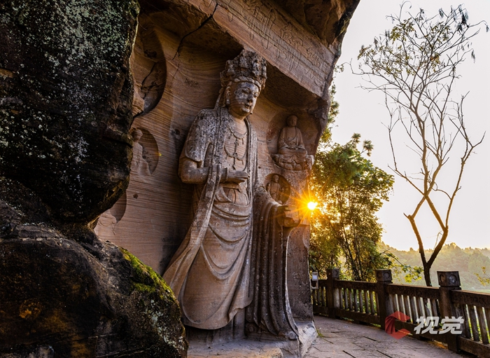 A scenic view of Ziyang Anyue Shiku
